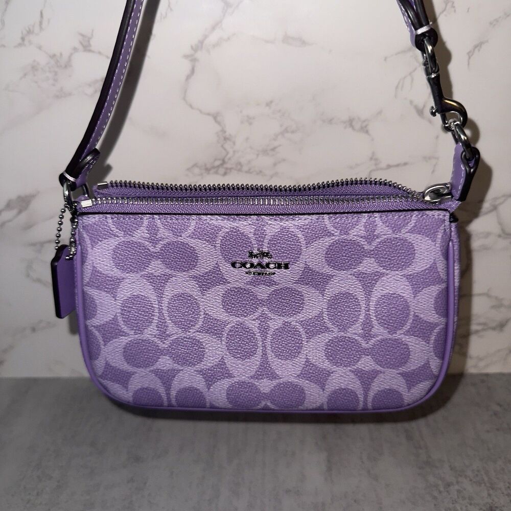 COACH Iris Nolita 19 Signature Canvas NWT Purple - Picture 12 of 12